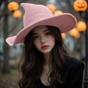Chapeau de sorcière à rayures Halloween pliable femme/homme tricoté en laine pêcheur casquette de fête pêche appropriée à la plage affaires en plein air - Product Image 6