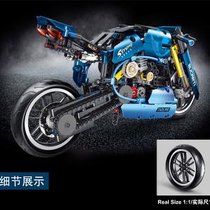 T3034 MOC Technical Locomotive High Speed Motorcycle Building Blocks Classic Motorbike Motor Race Bricks for Boy <b>Toy</b> Block - Product Image 3