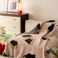 Plaid en bambou tressé haut de gamme style Ins, couverture polaire pour canapé, châle de sieste pour bureau et petite couverture de lit