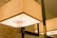 Applique murale LED carrée moderne en tissu, lampe murale en acier inoxydable pour couloir d'hôtel, chambre à coucher, salon, conception personnalisée, 50 000 heures