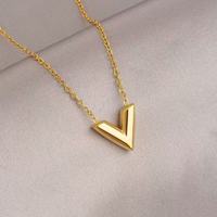 Nouveaux Designs 2026 par des Designers Coréens : Collier Pendentif Nouvelle Collection Classique en Acier Inoxydable Plaqué Or avec Chaîne à Maillons pour Femmes