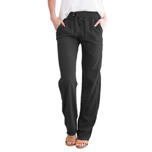 Femmes printemps été coton <span class=keywords><strong>lin</strong></span> décontracté cordon cordon grande taille <span class=keywords><strong>pantalon</strong></span> en gros européen américain coton <span class=keywords><strong>lin</strong></span> <span class=keywords><strong>pantalon</strong></span> - Product Image 5