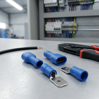 Connecteur à sertir isolé bleu, borne plate mâle/femelle pour faisceau de câbles et assemblage de câbles