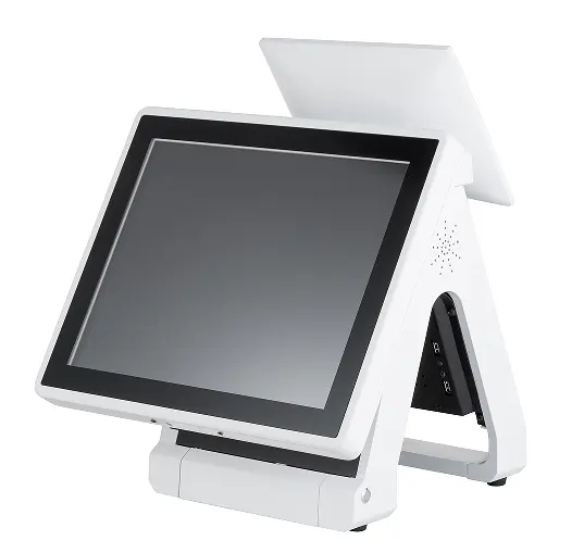 high quality Dual touch screen all in one POS system restaurant point of sales system with built in 80mm thermal printer