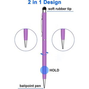 Cheapest 2 in 1 Smart Slim Plastic Ballpoint <b>Pen</b> Spinning Multi-color Wholesale Custom Logo Printed Stylus for <b>Tablet</b> - Product Image 1