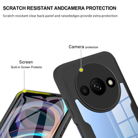 Casing ponsel 360 derajat, sarung HP polos transparan dengan pelindung layar untuk Redmi A3, Anti jatuh tahan guncangan