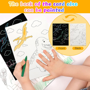 20225 çocuk hayvanlar DIY karikatür sevimli sihirli kağıt Scratch kitap çocuklar için renkli eğlenceli sanat kiti - Product Image 5