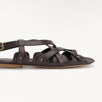 Sandales plates de luxe pour femmes, style gladiateur romain, en cuir véritable, légères et respirantes