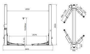 Baohua 4200kgs ascenseur deux poteaux palan voiture garage et atelier voiture ascenseur Machine - Product Image 3