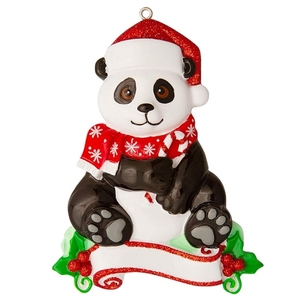 Resin Personalized Santa Hat Panda Christmas Decorations Resin handicrafts