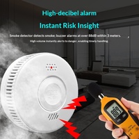 Détecteur de fumée autonome, durée de vie de 10 ans, détecteur de fumée et d'incendie, alarme sonore et lumineuse pour la maison, angle de détection à 360 degrés, personnalisable