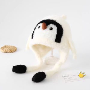 Chapeau de pingouin Xi Boyu pour enfants, chapeau chaud d'automne et d'hiver avec protection des oreilles, fonction sonore, design de dessin animé mignon - Product Image 4