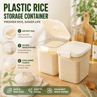 Lovely Plastic Rectangular Nordic Style Rice Storage Container Home Use Insect-Proof Moisture-Proof Sealed Box