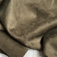 Tissu à tricotée en jersey suédé 2/4, étoffe en faux daim élastique avec doublure en verre