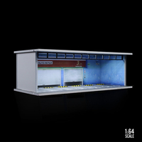 Garage de stationnement lumineux à assembler 1:64, scène de course automobile, accessoire de bricolage pour modèles de scène