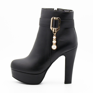 Offre Spéciale mode automne hiver <span class=keywords><strong>pas</strong></span> cher bottes chunky talon bottines <span class=keywords><strong>femme</strong></span> - Product Image 3