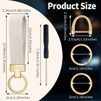 Porte-clés de voiture universel Anneau en D 3 porte-clés extensible en nylon tressé Porte-clés cool Starlight Accessoires d'intérieur pour femmes hommes