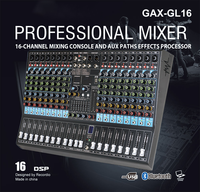 GAX-GL16 mélangeur Audio professionnel 16 canaux avec alimentation 48V Phantom USB pour scène karaoké conférence mariage DJ Console de mixage