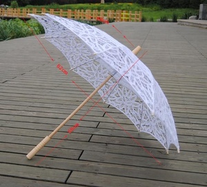 Хлопковый кружевной Свадебный зонт Battenburg, Женский солнцезащитный зонтик для невесты - Product Image 3