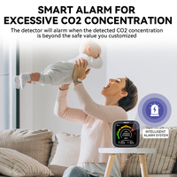 Moniteur intelligent de qualité de l'air-Détecteur de CO2 avec capteur de température et d'humidité, testeur de pollution de l'air en temps réel pour la maison/le bureau