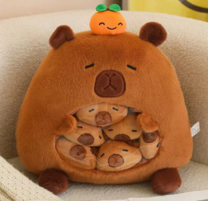 Jouets en <span class=keywords><strong>peluche</strong></span> très vendus, oreiller mignon, grand sac, poupées capybara, salamandre, chat, cochon, rembourrage en coton PP, 31-50 cm, anniversaire - Product Image 3