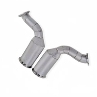 Header Knalpot Downpipe Berinsulasi 200CELL High Flow untuk Porsche Cayenne Turbo GT 4.0T 2022-2024 Pipa Performa SS304 Upgrade