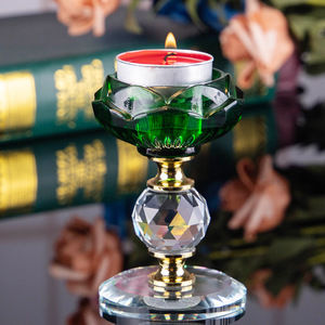 Portavelas de Cristal con Forma de Loto, Siete Colores, Resistente al Calor, Lámpara de Ofrenda Religiosa, Decoración para Templo - Product Image 3