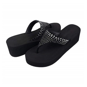 Vente en gros de pantoufles de plage personnalisées de haute qualité <span class=keywords><strong>Tongs</strong></span> à semelles <span class=keywords><strong>compensées</strong></span> en EVA - Product Image 2