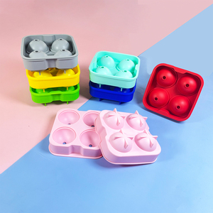 Cấp Thực Phẩm Tùy Chỉnh 4 Ngăn Silicone Vòng Hình Cầu <span class=keywords><strong>Ice</strong></span> Cube Khay Khuôn Silicone <span class=keywords><strong>Ice</strong></span> Ball Khuôn - Product Image 4