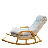 Fauteuil inclinable en tissu pour balcon, style nordique, en bois, directement de l'usine, pour hôtel, salon, chaise à bascule de détente