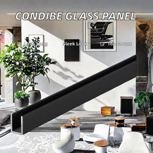 Mampara de Ducha Moderna Condibe con Marco de Aluminio, Panel Fijo de 8mm, Negro Mate Profundo, Montaje en Suelo con Canal en U, Garantía de 5 Años - Product Image 2