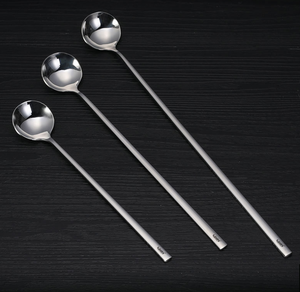Cuillère à mélanger ronde à long manche en acier inoxydable 304 DFU203, cuillère à café, cuillère à glace, cuillère à dessert mignonne, mini-cuillère à miel, cuillère à assaisonnement - Product Image 1