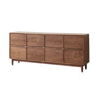 Commode haut de gamme à 8 tiroirs en noyer noir américain, menuiserie en bois massif, design moderne, chambre à coucher, salon, rangement, marque personnalisée