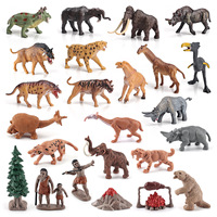 -Simulation des temps anciens ensemble modèle primitif animal préhistorique tigre à dents de sabre lourd pied bête rhinocéros parure