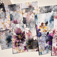 Papier de conception de scrapbooking personnalisé série fantaisie vintage aquarelle fleur littérature décoration papier origami pour bricolage artisanat
