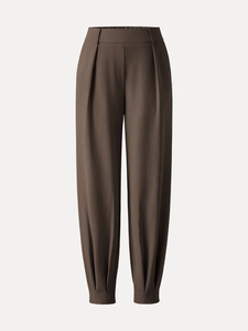 Pantaloni a Zampa d'Elefante con Vita Elastica Testurizzata, Plissettati a Vita Alta, per Ufficio e Uso Quotidiano - Product Image 5