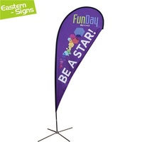 Drapeaux plume en forme de goutte d'eau pour le marketing, drapeaux de plage personnalisés pour la publicité extérieure, bannières sur pied à prix abordable