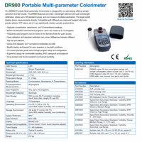 Analyseur de qualité de l'eau DR900 robuste pour utilisation sur le terrain avec 90 méthodes préprogrammées pour l'analyse des eaux usées industrielles et de l'eau potable