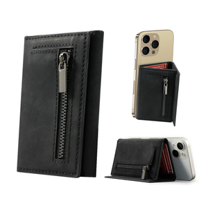CASEKEY New Patent Slim Minimalist PU Vintage Leather Credit <b>Card</b> & ID <b>Card</b> <b>Wallet</b> Logo-Free Magnetic Trifold Mobile Phone Case - Product Image 1