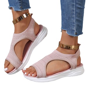 High Quality <strong>Women's</strong> Open Toe Casual <strong>Sandals</strong> Large-Size Breathable <strong>Sports</strong> Walking Shoes Fashionable Knitted Design for Summer - Product Image 6