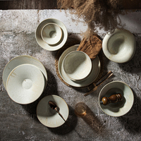 Offre Spéciale : Service de Table en Céramique Style Wabi-sabi – Assiettes et Bols à Glaçure Réactive pour Restaurants et Dîners Modernes