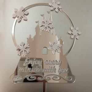 Decoración para Pastel de San Valentín en Acrílico, Disfruta de Cada Minuto Contigo, Decoración Romántica para Pastel con Castillo Dorado - Product Image 3