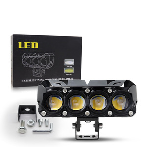 Faro LED de 3 ojos para motocicleta con tira de luz blanca y amarilla, ventilador y diseño engrosado, mejora de faro delantero para vehículos eléctricos - Product Image 2