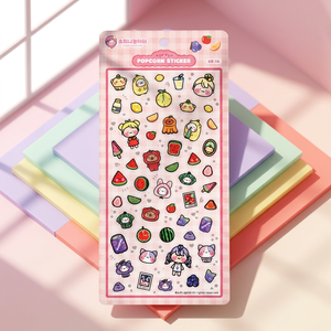 [Sowony Playground] 3D Waterproof PVC Popcorn <b>Stickers</b> Fresh Fruits Cute Juicy <b>Sticker</b> Sheet <b>for</b> Diary Planner <b>Laptop</b> Phone - Product Image 2