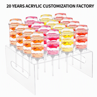 HOTEAM Soporte de exhibición de acrílico para cake pops, 4x4 orificios, elevador para repostería, soporte de mostrador, venta al por menor, ecológico, al por mayor, OEM