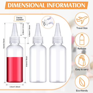 New 30ml 60ml 100ml 120ml 250ml PET Hair Oil <b>Bottles</b> Transparent Twist Top Cap <b>Squeeze</b> Ink Liquid Glue <b>Bottle</b> - Product Image 3