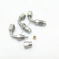 Tuyau coudé 3an AN3 90deg 90 degrés femelle SS acier inoxydable tressé ptfe huile carburant tuyau de frein lignes d'extrémité raccords adaptateur
