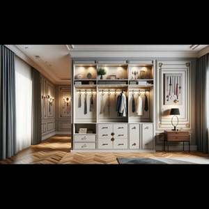 Armoires de chambre à coucher en bois sur mesure, meubles de chambre à coucher modernes et luxueux, armoire de rangement pour vêtements - Product Image 1