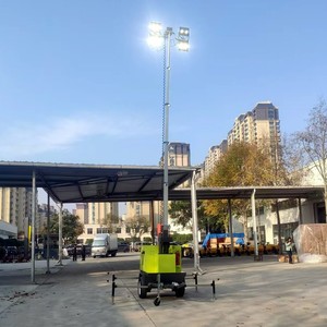 <b>Light</b> Tower 5 7 9 Meter Electric Mobile <b>LED</b> Lighting Unit For Outdoor Project Installation - Product Image 1