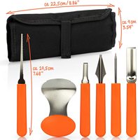 COOKMAMA Kit de 6 pièces en acier inoxydable pour sculpture de citrouille pour adultes-Outils d'Halloween